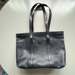 Vintage Mark Cross Navy Blue Leather Tote